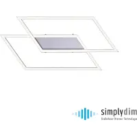 Paul Neuhaus LED taklampa Inigo, dimbar, Aluminium / grå / zink, Vardagsrum / matsal, Metall, Modern, LED-taklampa