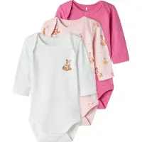 Name it Body l/ä - Noos - NbfBody - 3-pack - Ibis Rose - - 50 - Body L/Ä