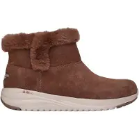 SKECHERS On-the-GO Stellar - Mysig Steg Läder Dam Choklad Vinter Ankelskor
