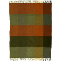 Klippan Yllefabrik Ullpläd - 130x200 cm - Gotlandsull/lammull - Gotland Check Green