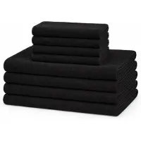 Borg Living Microfiberhanddukar - Lättvikts-handdukar - 8-pack - Svart