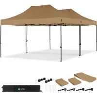 Vonroc Partytält - 6x4,5 m - Premium Easy-Up partytält | Set inkl. 2x Tält och 1x Kopplingskit - Beige