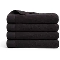 Borg Bomullshandduk - 100% bomull - Badhandduk 70x140 cm - Vallmo - Svart