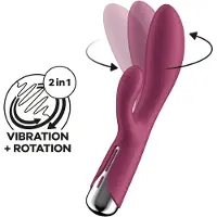 Satisfyer Spinning Rabbit 1 - roterande klitorisklo‑vibrator (röd)