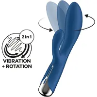Satisfyer Spinning Rabbit 1 - roterande klitorisklo‑vibrator (blå)