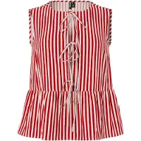 Pieces Blus 'PCJolly' mörkröd / vit
