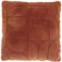 Borg Living Prydnadskudde - 45x45 cm - Fuskpäls - Rödbrun