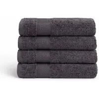 Borg Design Egyptisk bomullshandduk - 100% egyptisk bomull - Badlakan 100x150 cm - Orkidé - Antracitgrå