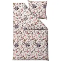 Södahl Sängkläder 140x200 cm - 100% bomullssatin - Tapestry - Rosa blommor