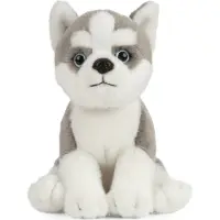Living Nature Gosedjur - 17x7 cm - Husky Valp - Grå/Vit - - One Size - Gosedjur