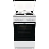 Gorenje GE5A21WH, Fristående köksspis, Vit, Rotations-, Vit, Front / Top front, Gjutjärnsplatta