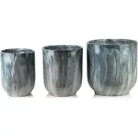 Mondex Since 1986 NEVA MARBLE keramik krukset 28x28x29/23,5x23,5x26,5/19x19x24,5 cm