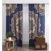 Household supplies MH Mandala Yoga Kärlek Indisk Hippie Bohemisk Lyxgardiner Europeiskt Vardagsrum Sovrum Kök Dekoration Fönsterbeklädnader 2x75W166H(CM)59x65in&Hook