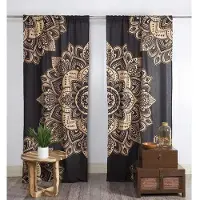 Household supplies MH Mandala Yoga Kärlek Indisk Hippie Bohemisk Lyxgardiner Europeiskt Vardagsrum Sovrum Kök Dekoration Fönsterbeklädnader 1x50W60H(CM)&Grommet Top