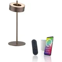 Paul Neuhaus LED-bordslampa Q-Rotate mörkbrun 40 cm Q-Rotate, dimbar, Brun / rost, Vardagsrum / matsal, Aluminium / grå / zink, Modern, Smart bordslampa
