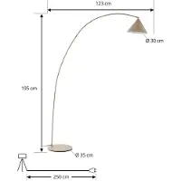 LINDBY Golvlampa , Triangolo, Beige, Vardagsrum, Metall, Modern