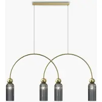 Maytoni Glas pendellampa Antic, dimbar, Mässing / guld, Vardagsrum / matsal, Metall, Pendellampa