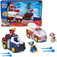 Spin Master „Paw Patrol“: byggfordon/kran gul 2-temins transportfordon-set