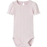 Name it Body k/ä - NbfHappy - Vagga Rosa m. Hålmönster - - 56 - Body K/Ä