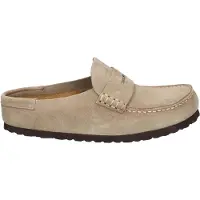 Birkenstock för kvinnor. 1029710 Zuecos de Piel Naples Wrapped (Ajuste Estrecho) taupe (36), Hud, Karta, Ingen, Casual