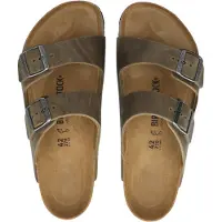 Birkenstock - Sandaler och flip-flops - Arizona Oiled Leather Regular Faded Khaki för Unisex - Storlek 42 - Brun
