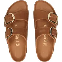 Birkenstock för kvinnor. 1011073 Sandaler i läder Arizona Big Buckle Leoi (smal passform) brun (40), Hud, Karta, Ingen, Casual