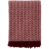 Klippan Ullpläd - 130x200 cm - 100% lammull - Ilse Bordeaux Pink