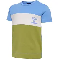 Hummel T-Shirt - HmlGlad - Block - Silver Lake Blue/Green Olive - - 74 - T-shirt