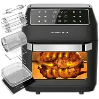 Gourmet Maxx 13606 Varmluftsugn 12 l 1700 W BPA-fri, Cool-Touch-hölje, digital timer, Grillfunktion Svart