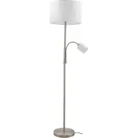 LINDBY Golvlampa , Jaileen, Vit, Vardagsrum, Tyg / textil, Modern