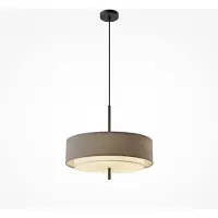 Maytoni Hänglampa Bergamo, dimbar, Aluminium / grå / zink, Vardagsrum / matsal, Textil / tyger / siden, Pendellampa