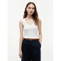 Tommy Hilfiger Gold Tone Button Ribbed Tank Top