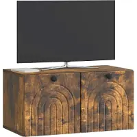 vidaXL Väggmonterad TV-bänk Rökt ek 59,5 x 31 x 30 cm Konstruerat trä