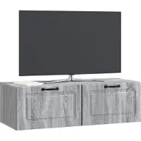 vidaXL Väggmonterad TV-bänk Väggmonterad Grå sonoma-ek 98 x 41 x 30 cm