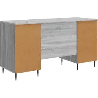 vidaXL Skrivbord Grå sonoma-ek 142,5 x 50 x 75 cm Konstruerat trä