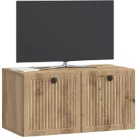 vidaXL Väggmonterad TV-bänk Väggmonterad Artisan-ek 59,5 x 31 x 30 cm