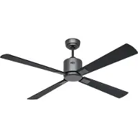 CasaFan ECO NEO III 132 BG-SW/TK WiFi Flügel Schwarz/Teak Takfläkt 27 W (Ø x H) 132 cm x 360 mm Basalt grå med fjärrkontroll, Timer, Vinterdrift, Appstyrd