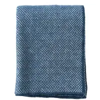 Klippan Yllefabrik Diamonds Pläd 130x180 Cm - Plädar & Filtar Lammull Sea Blue