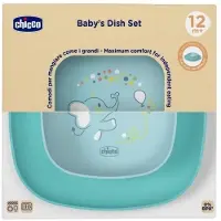 Chicco set med 2 tallrikar blå 12M+ -1600225