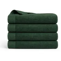 Borg Bomullshandduk - 100% bomull - Badhandduk 70x140 cm - Vallmo - Mörkgrön