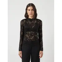 Y.A.S Lacey Lace Top Blus Med Lång ärm