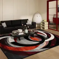 JGJG Röd Geometrisk Abstrakt Matta för Vardagsrum Hem Stor Sovrumsdekoration Matta Lätt Lyx Soffa Soffbord Halkfri Golvmatta 180*280cm