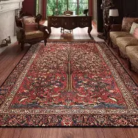 HGHT Retro Persisk Matta för Vardagsrum Boho Inredning för Rum Balkongmatta Stor Lyx Röd Sängdekoration Hemmattor Sängsida 160x230 180*280cm