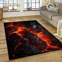 Karpetti Vulkan 3D Lava Magma Matta Matta för Vardagsrum Sovrum Heminredning, Golvmatta Halkfri Dekoration för Soffa Kök Dörrmatta Gåva 40x60cm( 15x23in )