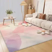 JGJG Nordisk Lyx Rosa Mattor Vardagsrumsdekoration Hem Enkel Matta Modern Flicka Sovrum Mjuk Golvmatta Rum Sängkant Stora Mattor 80*120cm