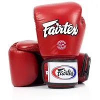 Super Merchant Fairtex äkta läder boxningshandskar BGV1 Andningsbara Röda 12oz