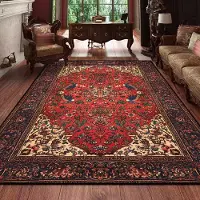 HGHT Retro Persisk Matta för Vardagsrum Boho Inredning för Rum Balkongmatta Stor Lyx Röd Sängdekoration Hemmattor Sängsida 160x230 80*120cm