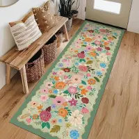HGHT Mattor i bohemisk stil för vardagsrum Blommönster Sovrumsinredning Matta Tjock Tvättbar Loungematta Fluffig Mjuk Studiematta 40x100CM