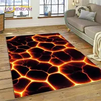Karpetti Vulkan 3D Lava Magma Matta Matta för Vardagsrum Sovrum Heminredning, Golvmatta Halkfri Dekoration för Soffa Kök Dörrmatta Gåva 120*160cm