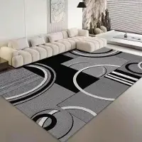 JGJG Nordiska lyxiga flanellmattor för vardagsrum Mjuka mattor för sovrum Sängmatta Stor yta Geometri Klädkammare Halkfri golvmatta 180*250cm